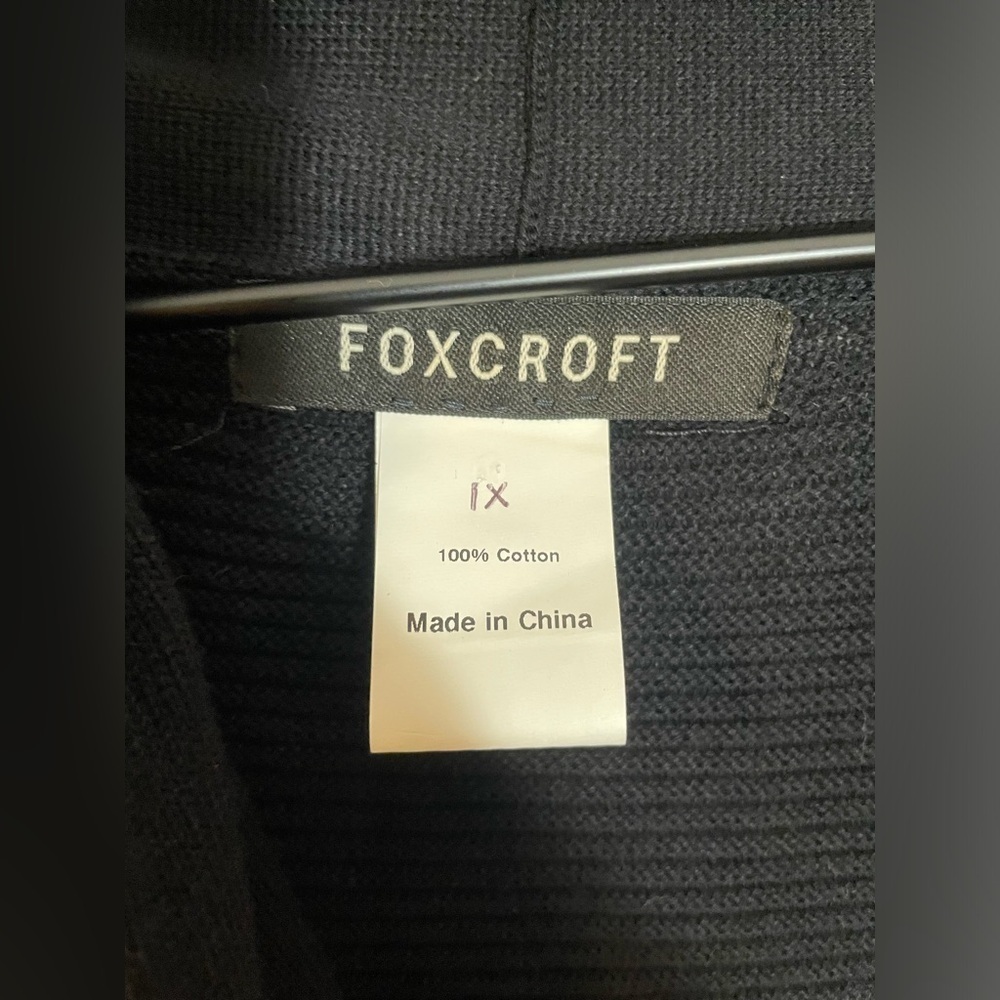 NWT Foxcroft Black Sleeveless Sweater Cadigan Layer Women’s Size 1X 100% Cotton - Picture 2 of 7